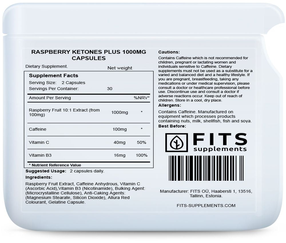 Raspberry Ketones 1000mg 60 capsules