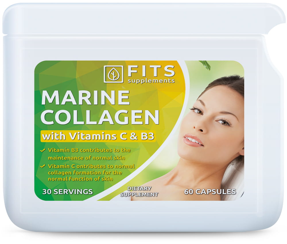 Meereskollagen mit Vitamin C und Vitamin B3 60 Kapseln