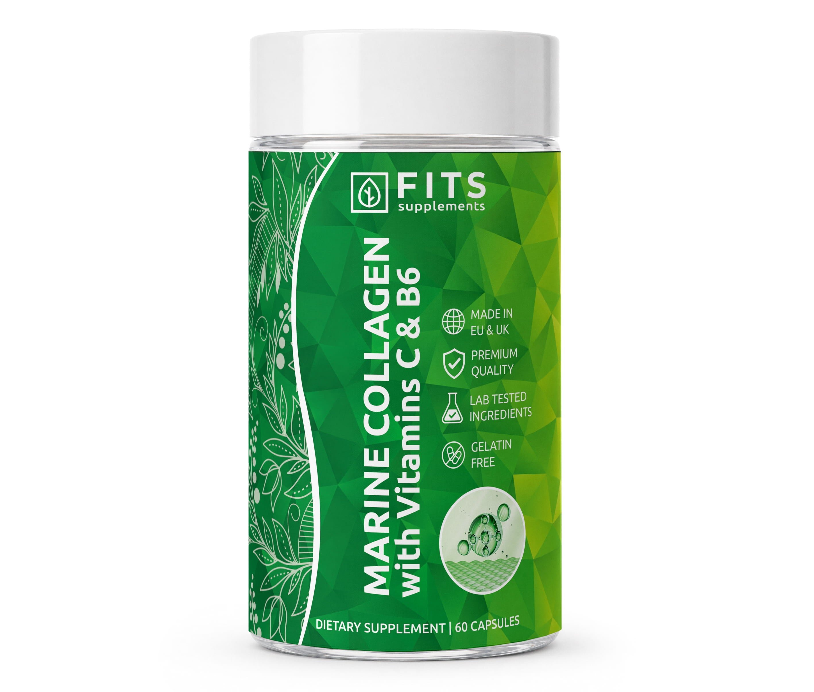 Meereskollagen, Vitamin C und Vitamin B6, 60 Kapseln
