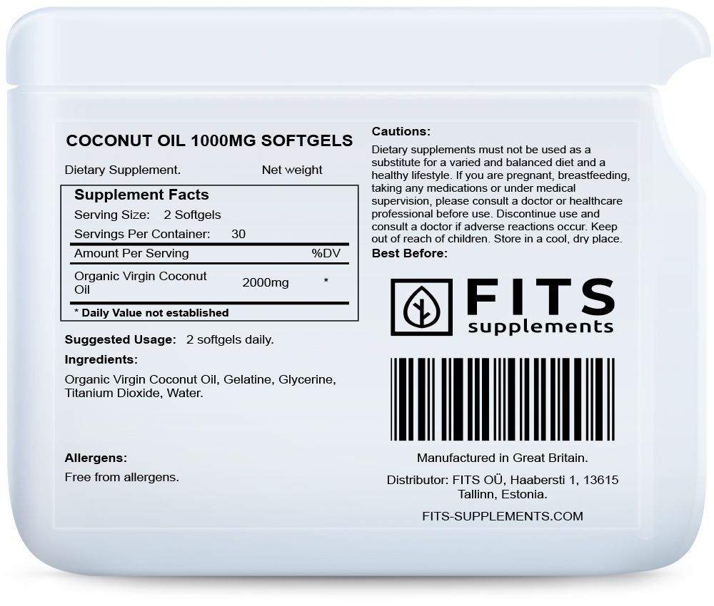 Kokosöl 1000 mg Weichkapseln