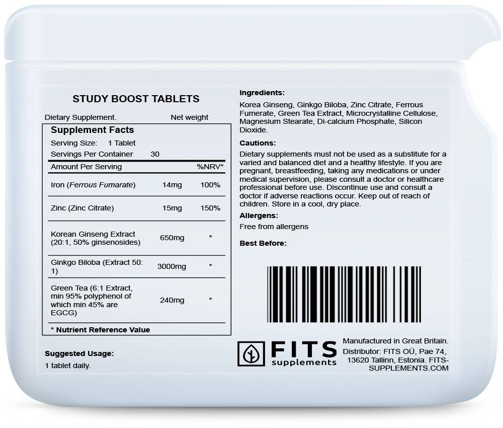 Study Boost Tabletten