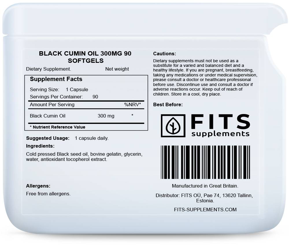 Black Cumin Oil 300mg 90 Kapseln