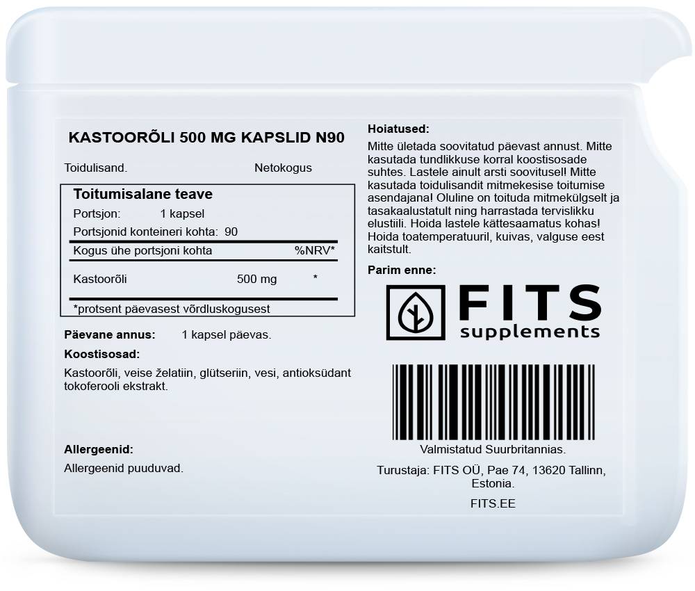 Castor Oil 500mg 90 Kapseln