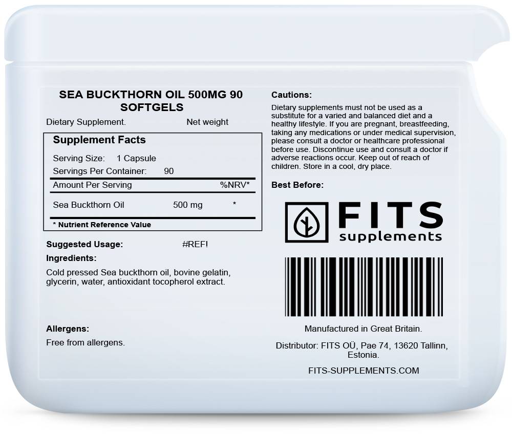 Sea Buckthorn Oil 500mg 90 Kapseln