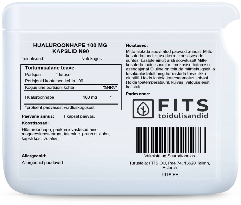 Hyaluronsäure 100mg 90 Kapseln