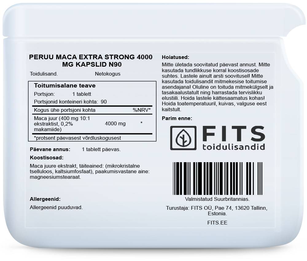 Maca Extra Stark 4000 mg 90 Kapseln