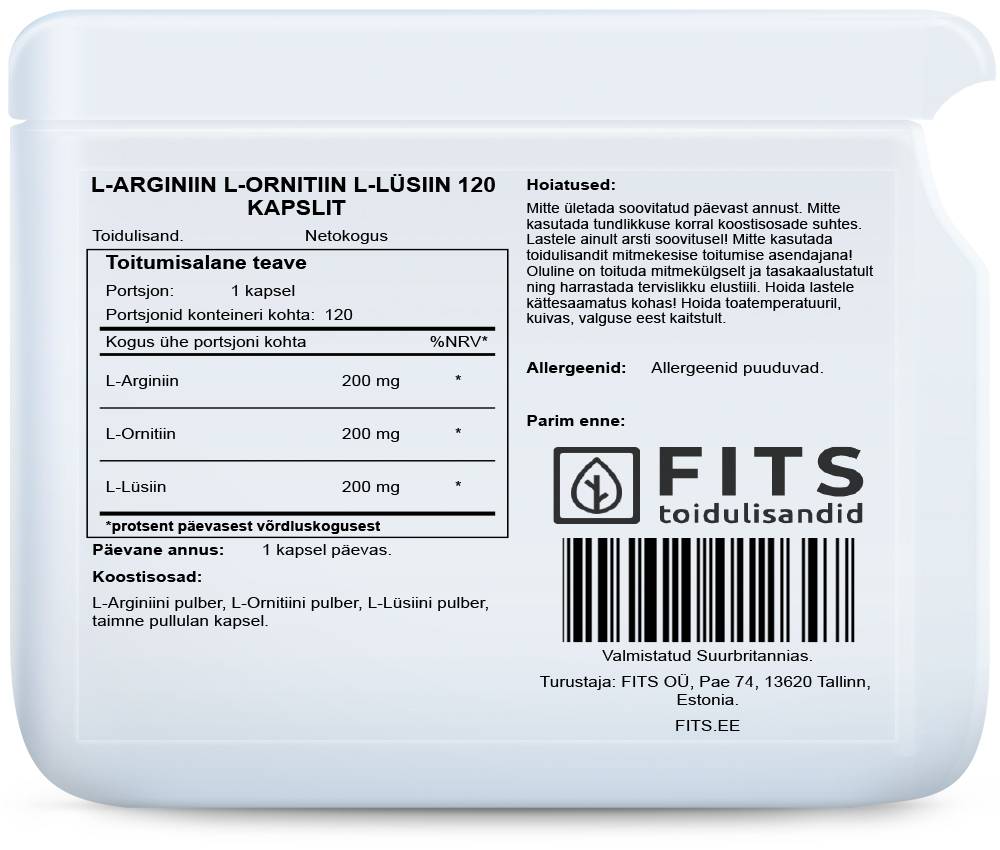 L-Arginin L-Ornithin L-Lysin 120 Kapseln