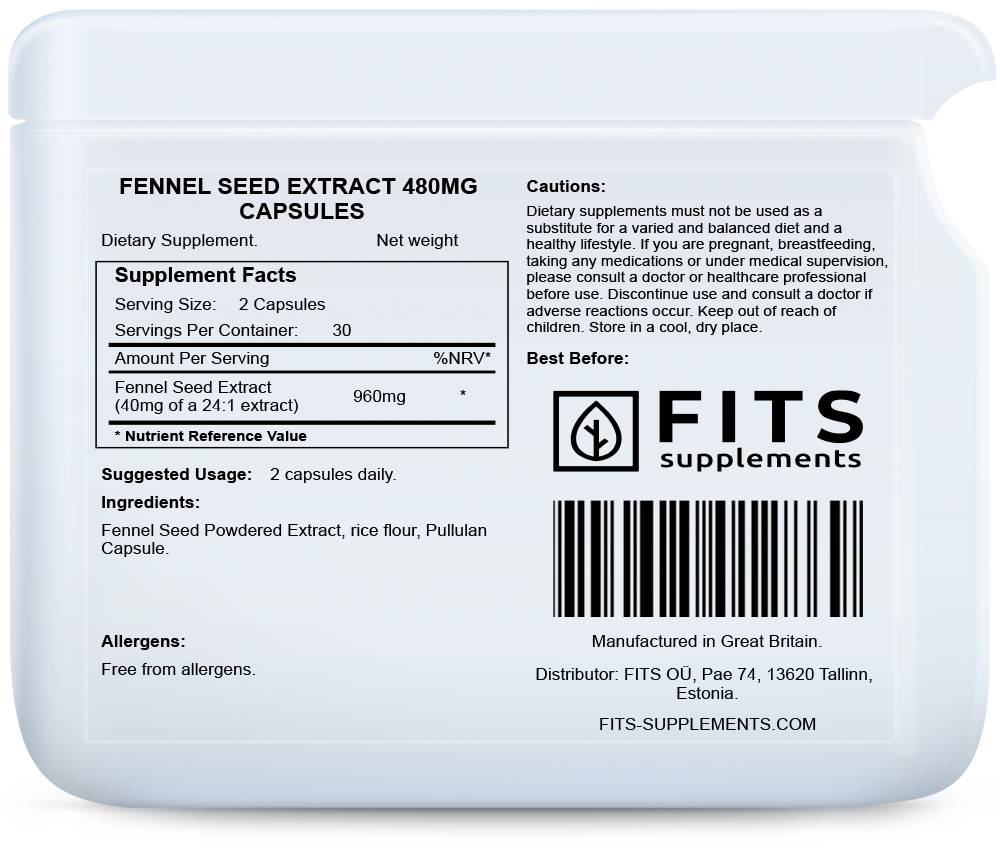 Fenchelsamenextrakt 480 mg Kapseln