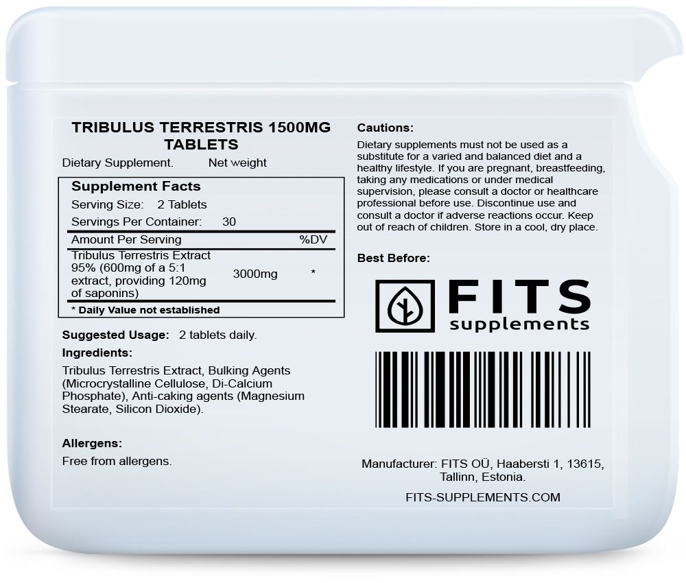 Tribulus Terrestris 1500mg 60 tablets