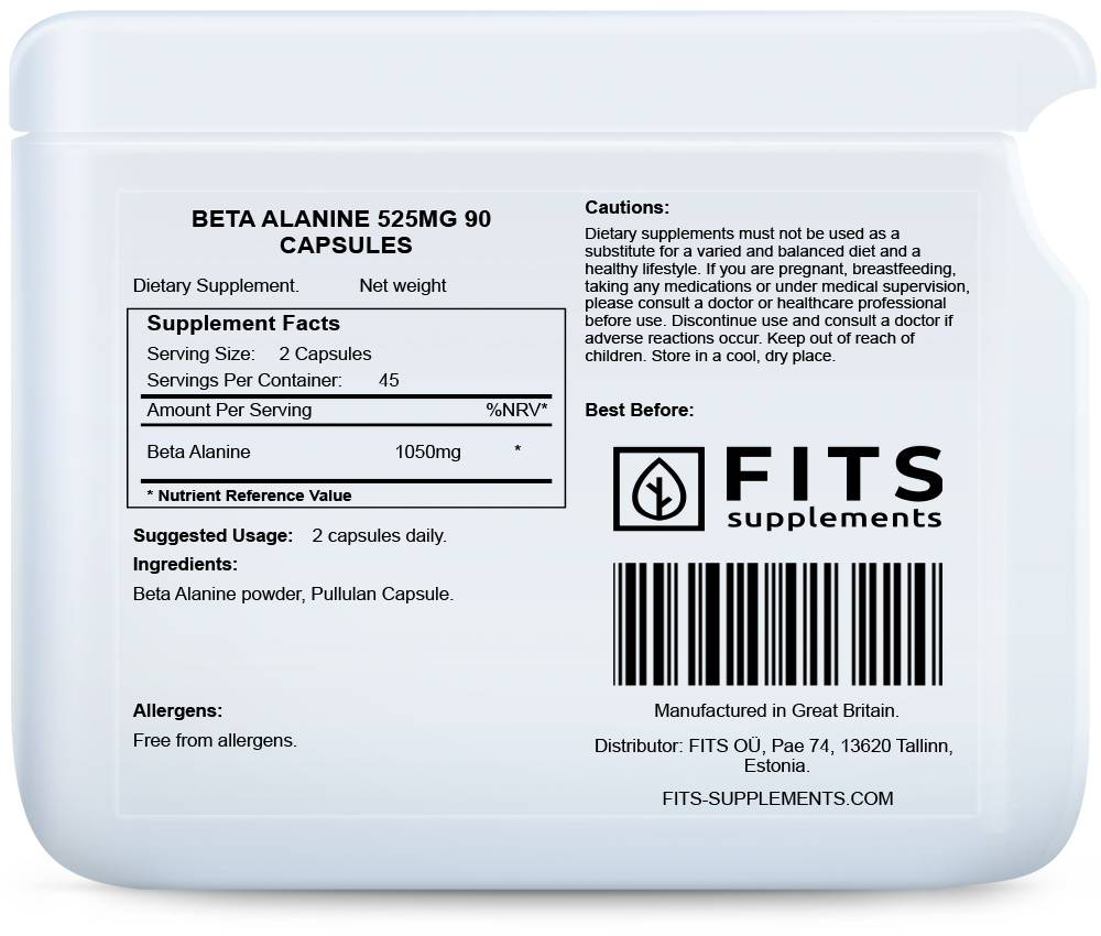Beta Alanin 525 mg 90 Kapseln