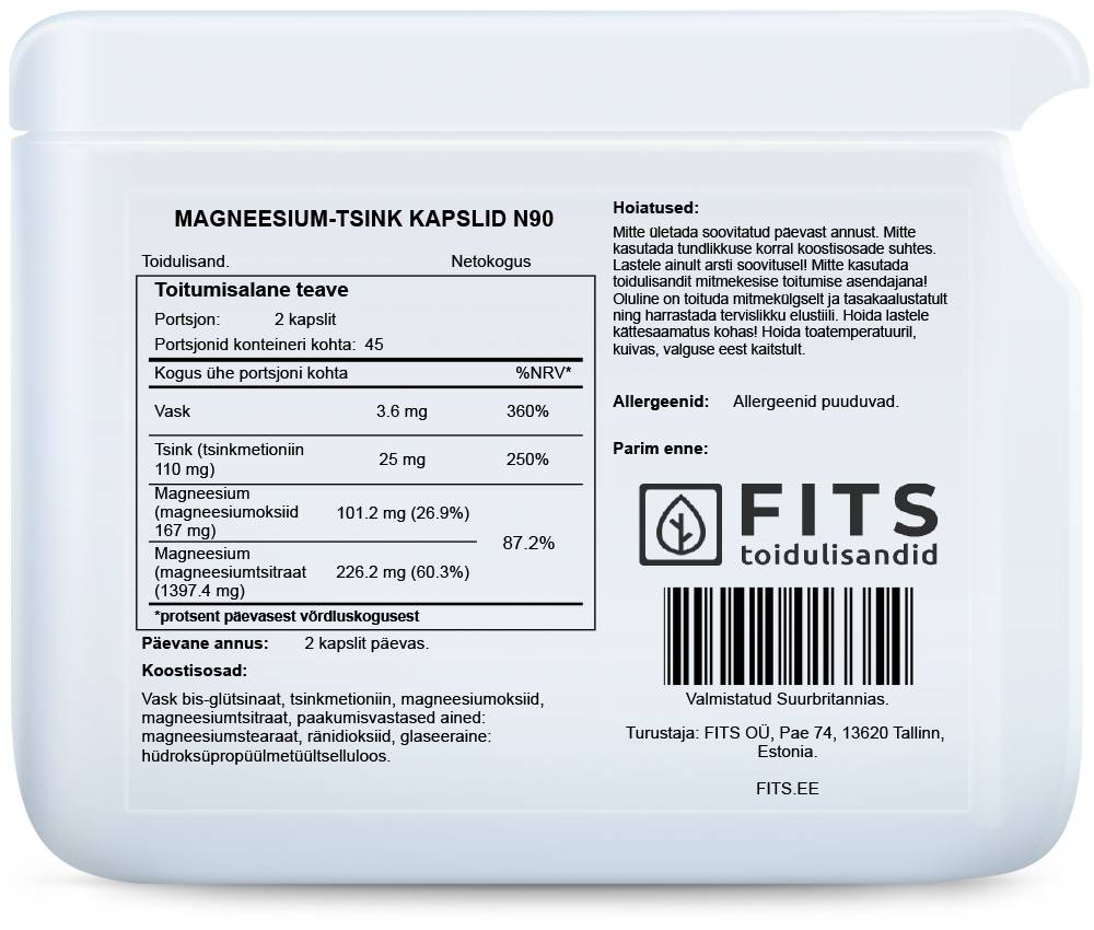 Magnesium und Zink 90 Kapseln
