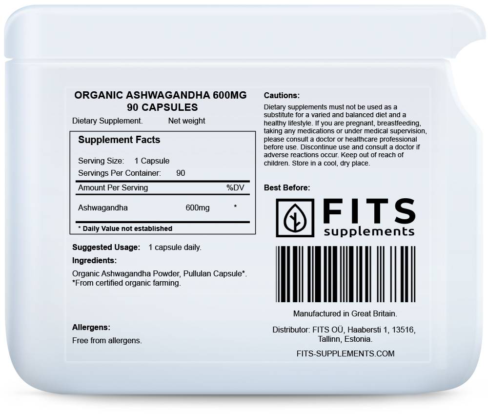 Bio-Ashwagandha 600mg 90 Kapseln