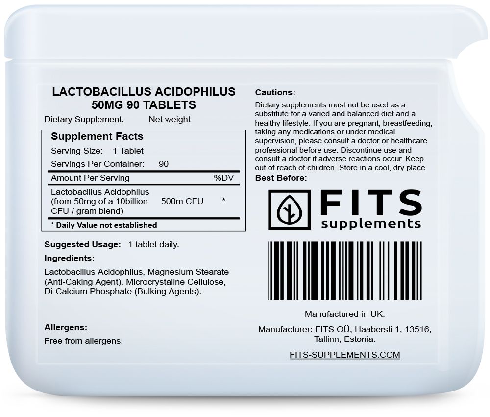 Lactobacillus Acidophilus 50 mg 90 Tabletten