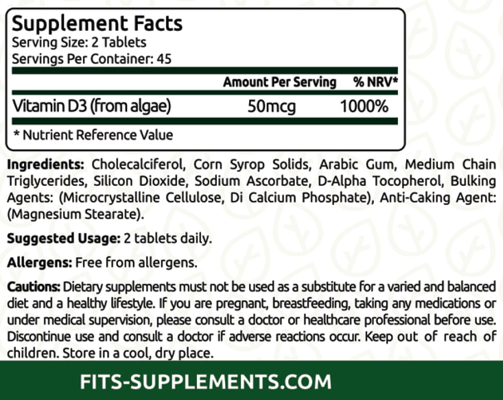 Vegane Vitamin D3 1000 IE Tabletten N90