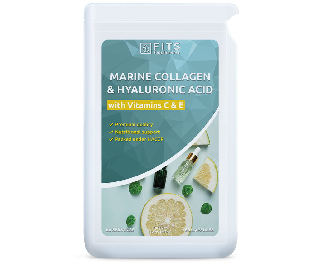 Meereskollagen mit Hyaluronsäure, Vitamin C und Vitamin E 120 Kapseln