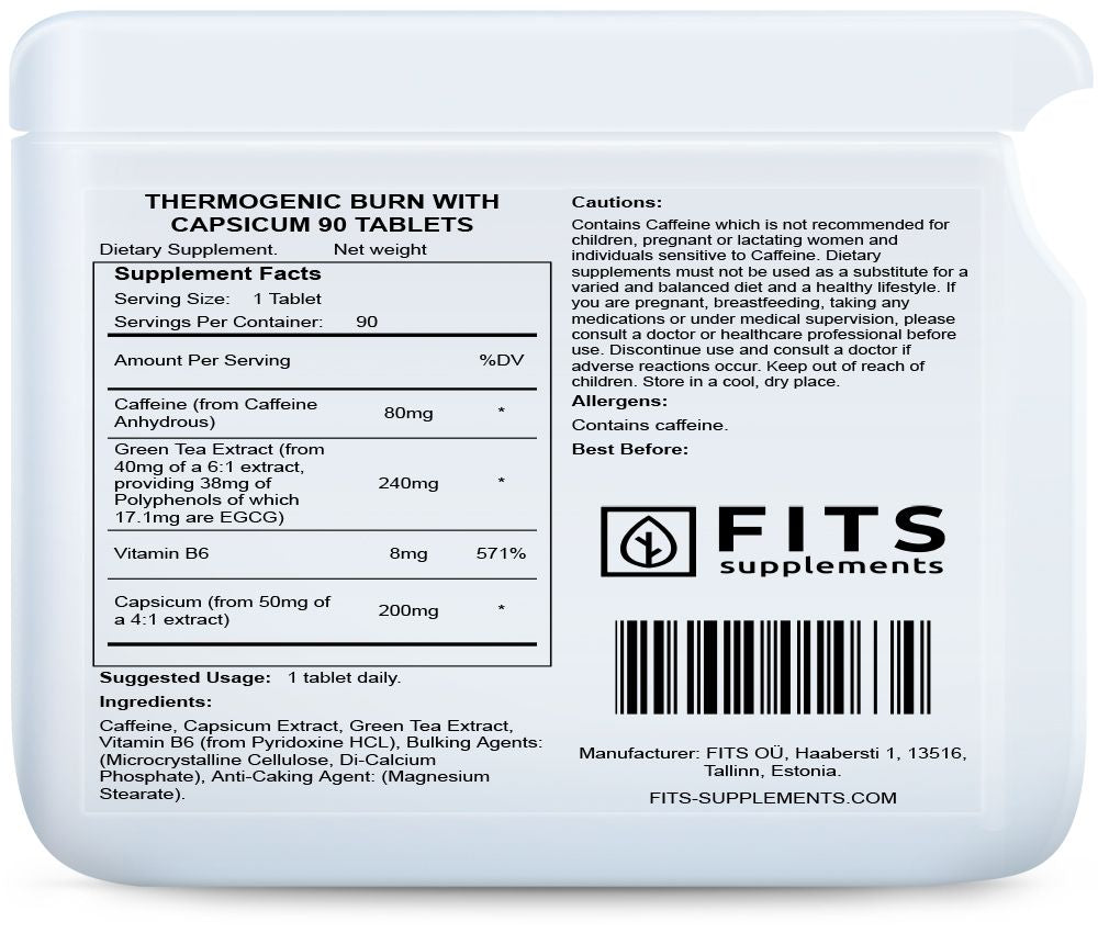 Thermogenic Burn mit Capsicum 90 Tabletten