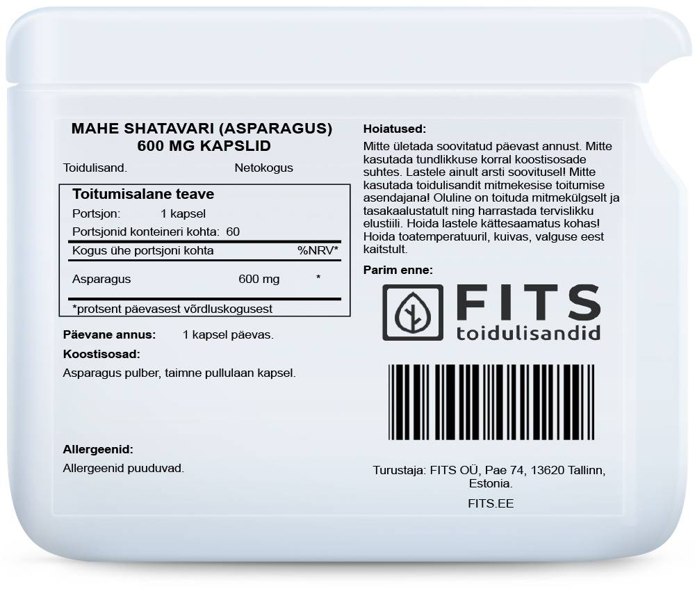 Asparagus (Shatavari) 600 mg 60 Kapseln