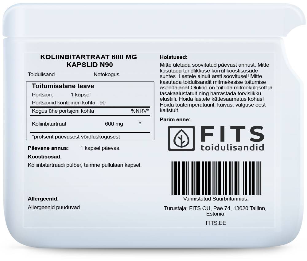 Choline Bitartrate 600 mg Kapseln N90