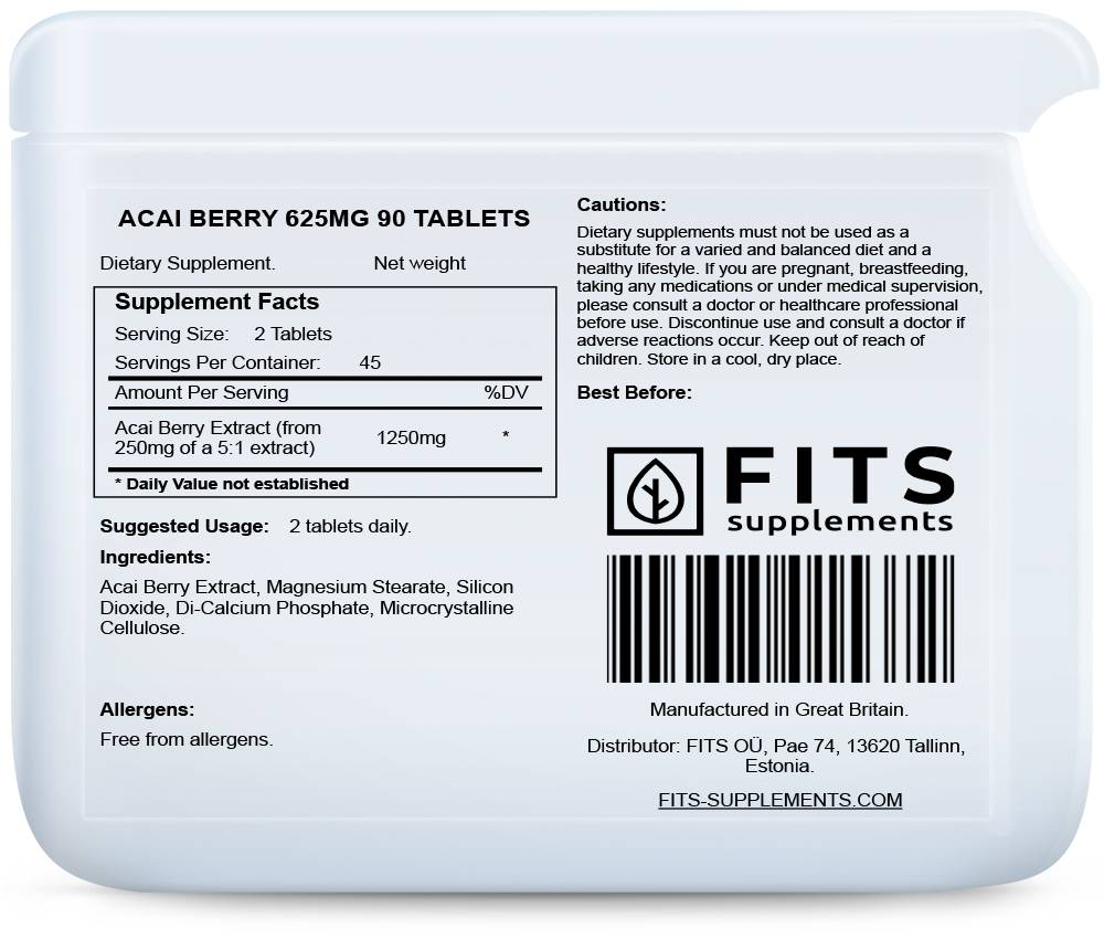 Acai-Beere 625 mg Tabletten
