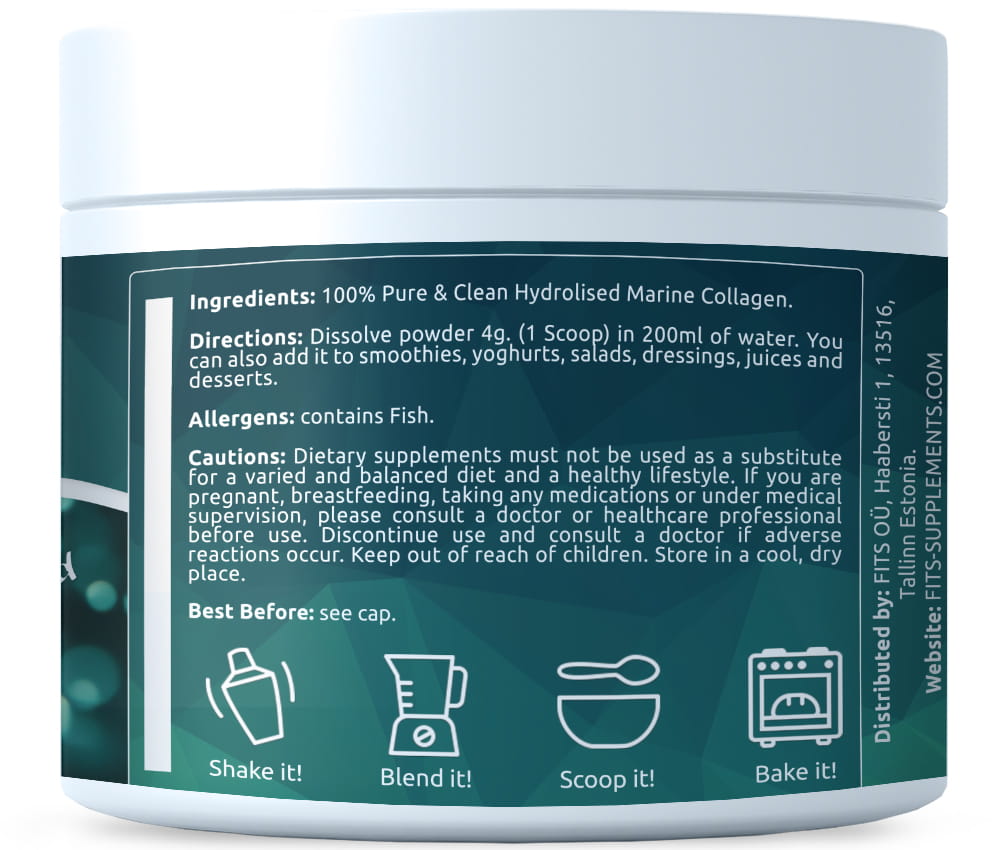 Premium Hydrolyzed Marine Collagen 240g Pulver