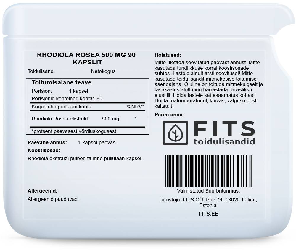 Rhodiola Rosea 500mg 90 Kapseln