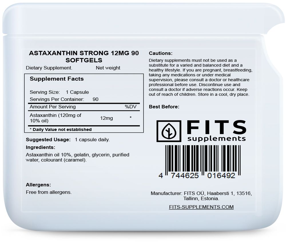 Astaxanthin Strong 12mg 90 Weichkapseln