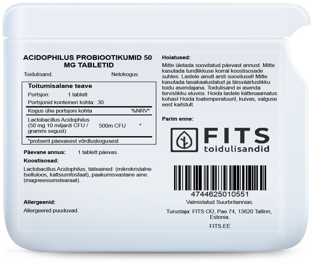 Lactobacillus Acidophilus 50 mg Tabletten