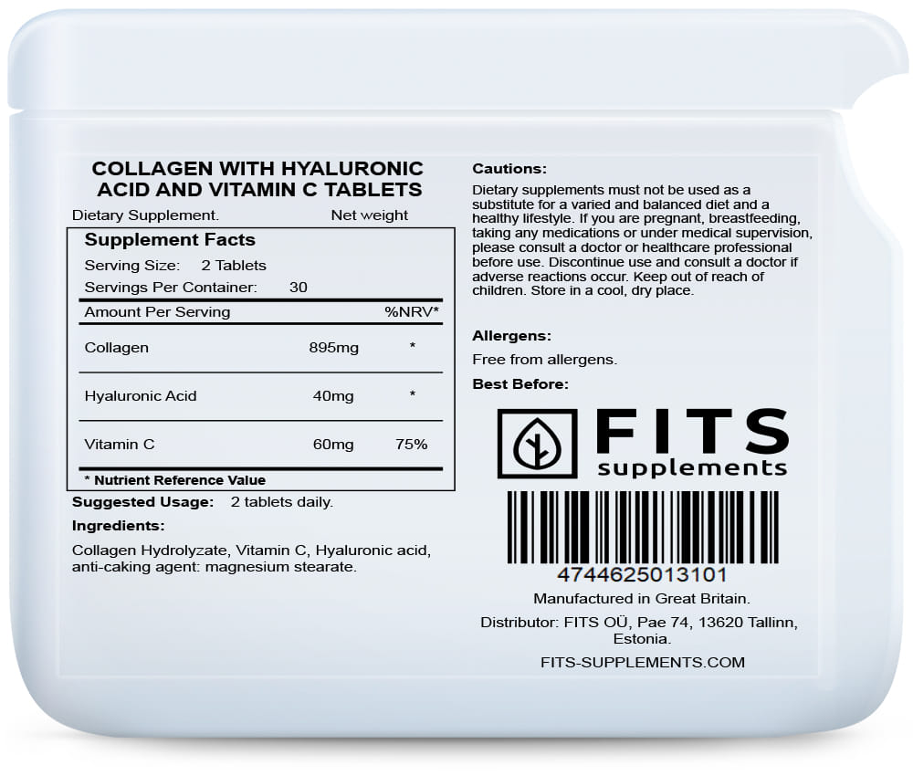 Collagen mit Hyaluronsäure und Vitamin C Tabletten