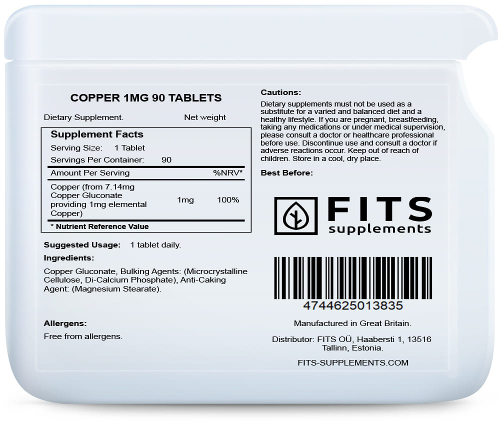 Kupfer 1 mg 90 Tabletten