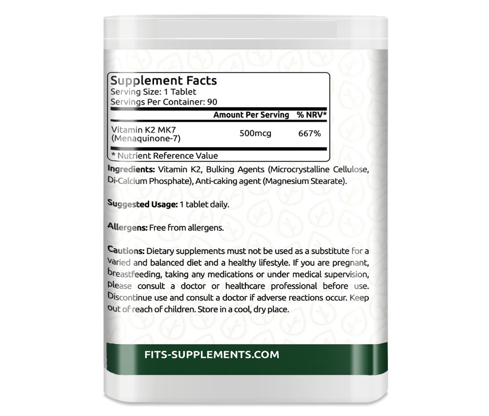 Vitamin K2 MK7 500 mcg 90 Tabletten