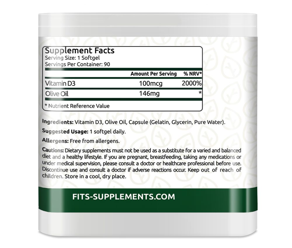 Vitamin D3 4000 IE 90 Weichkapseln
