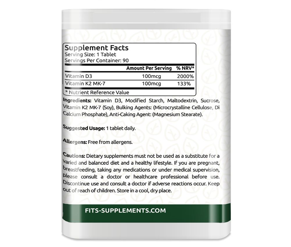 Vitamin D3 4000 IE mit Vitamin K2 90 Tabletten