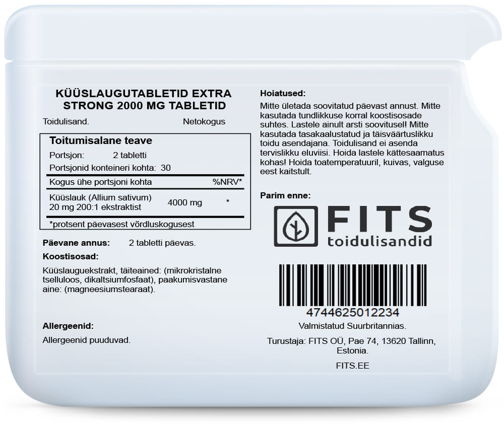 Knoblauch Extra Stark 2000mg 60 Tabletten