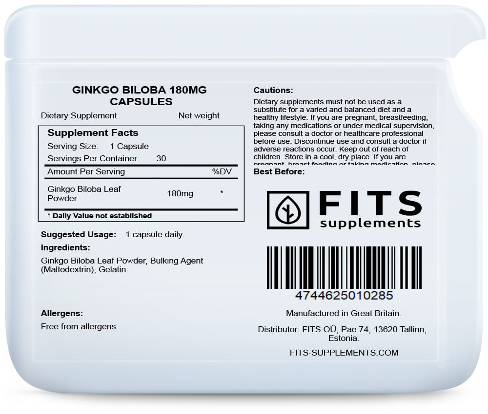 Ginkgo Biloba 180 mg Kapseln