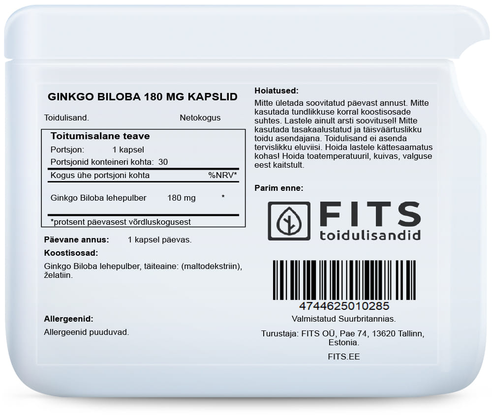 Ginkgo Biloba 180 mg Kapseln
