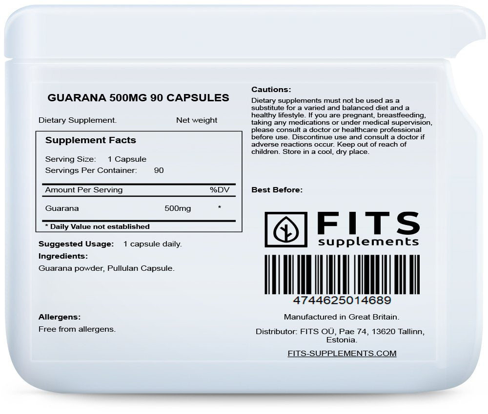 Guarana 500mg 90 Kapseln