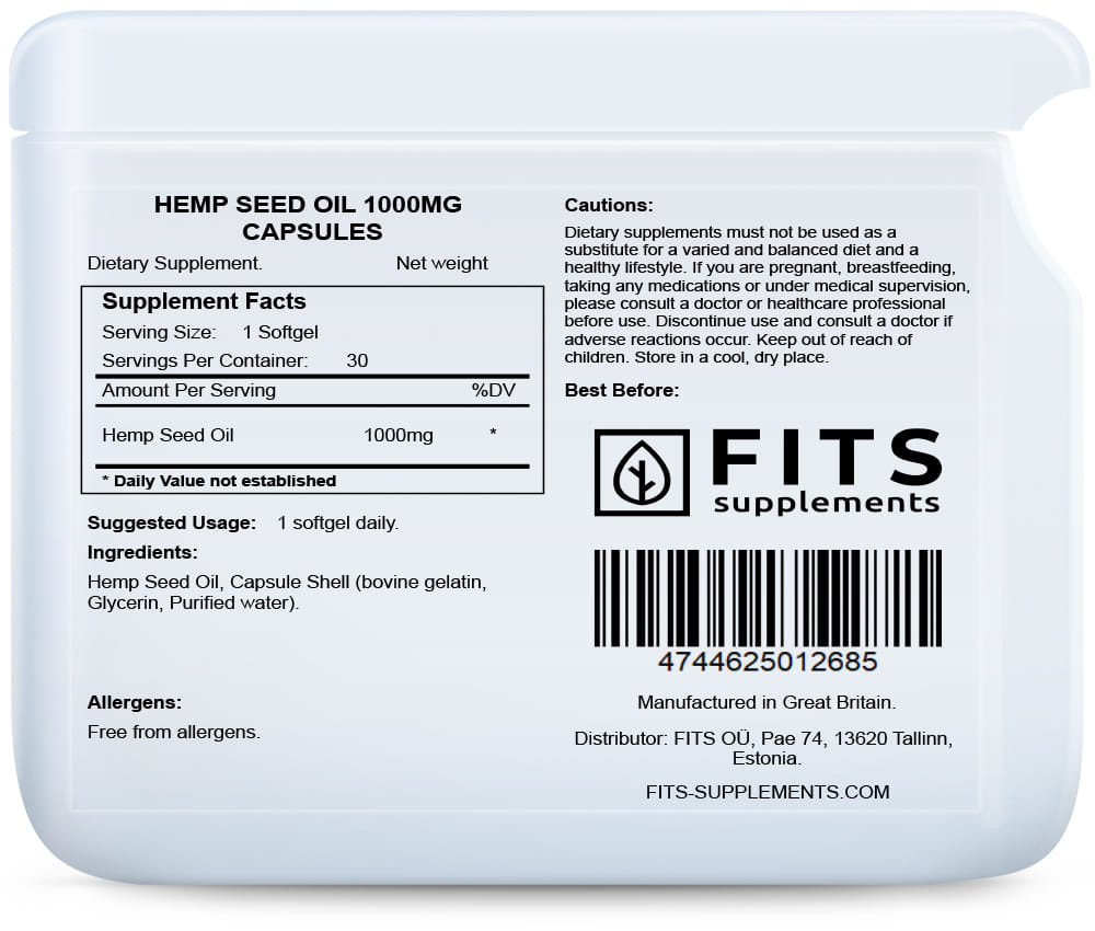 Hanfsamenöl 1000 mg Kapseln