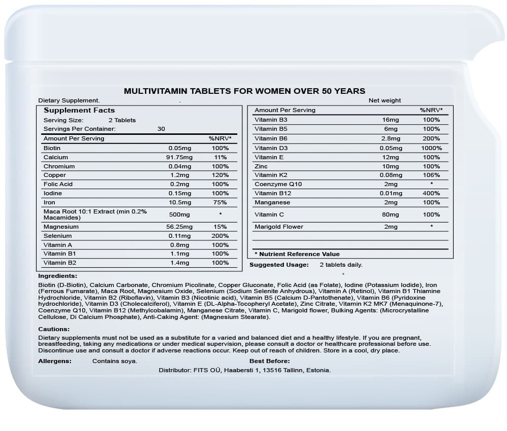 Multivitamin for Women Over 50 Years Tabletten