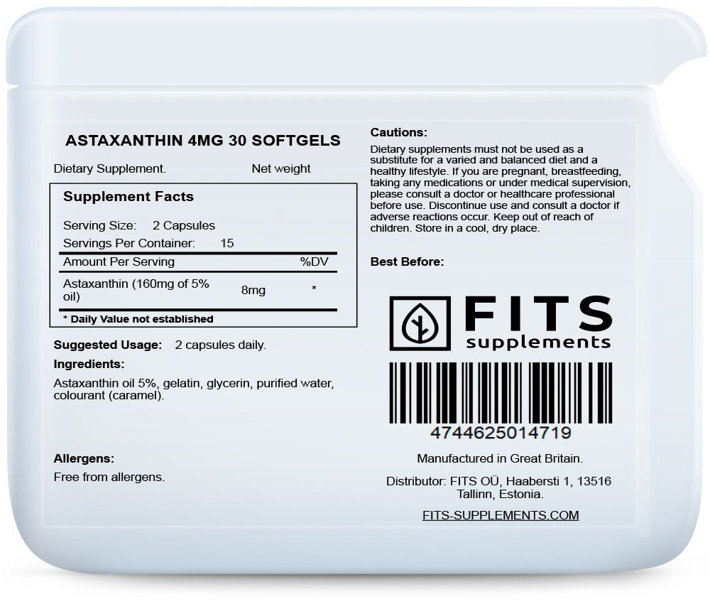 Astaxanthin 4 mg 30 Weichkapseln