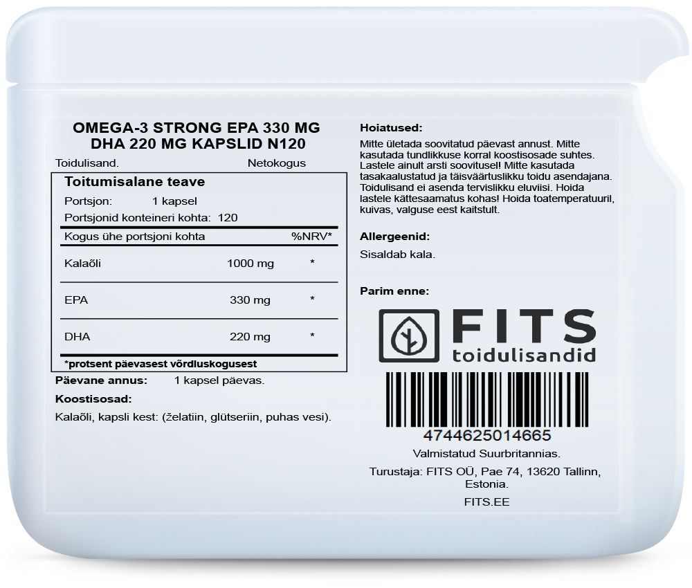 Omega-3 Strong 330 EPA und 220 DHA 120 Weichkapseln