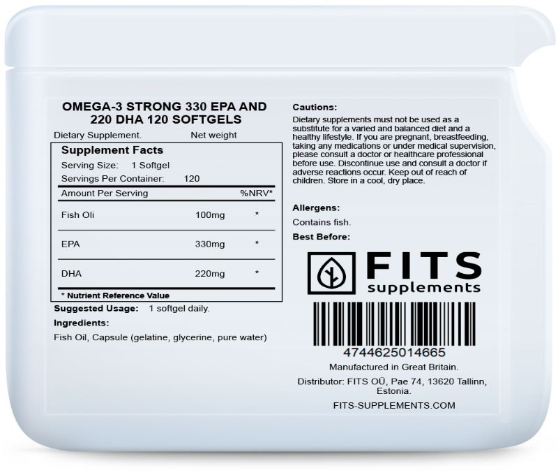 Omega-3 Strong 330 EPA und 220 DHA 120 Weichkapseln
