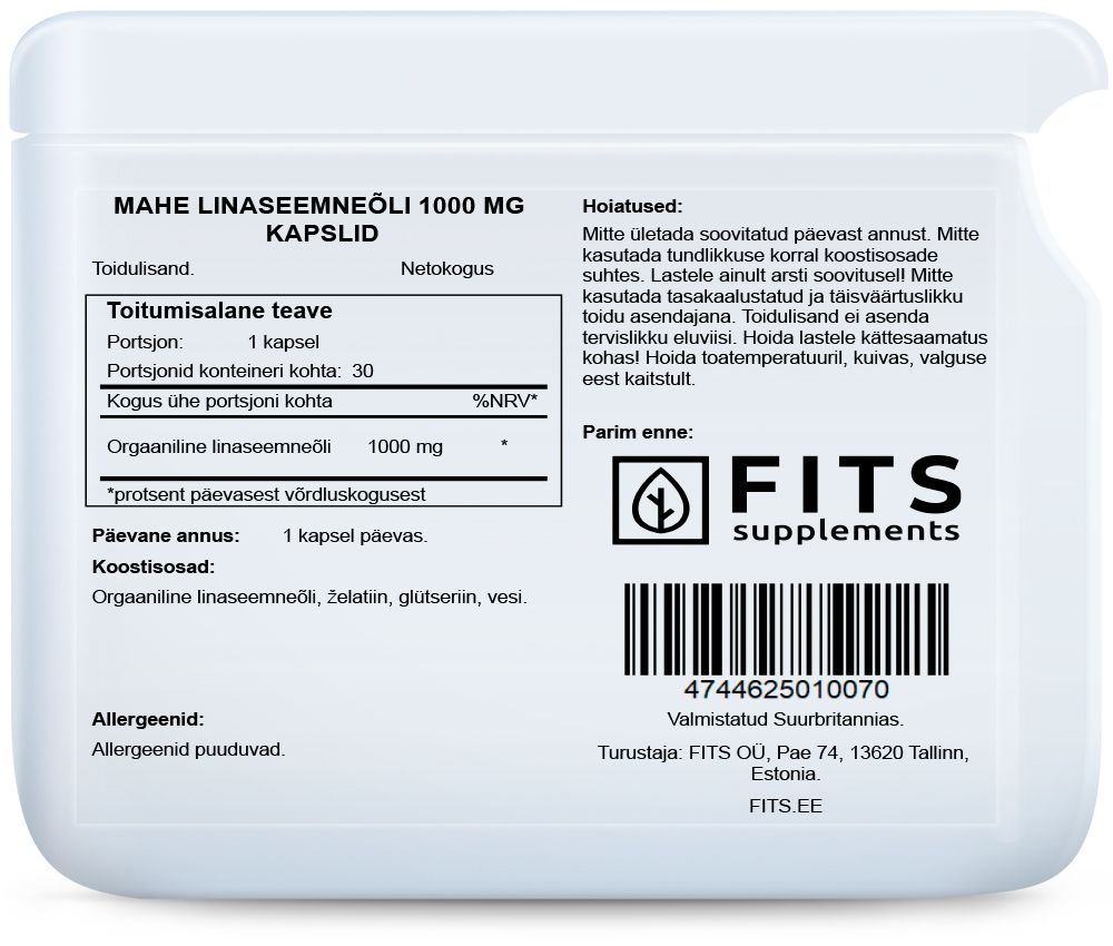 Bio-Leinsamenöl 1000 mg Weichkapseln
