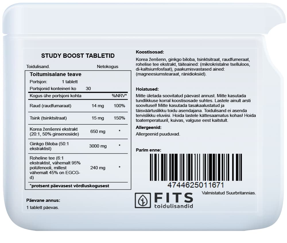 Study Boost Tabletten