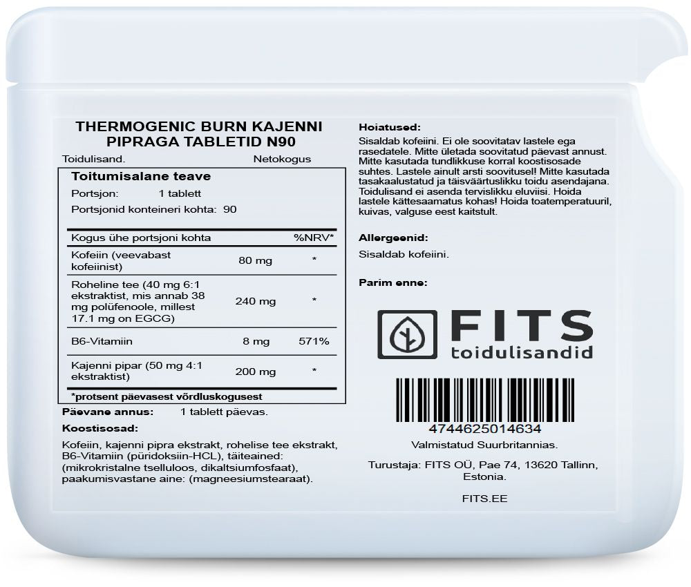 Thermogenic Burn mit Capsicum 90 Tabletten