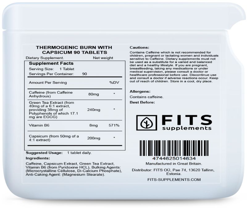 Thermogenic Burn mit Capsicum 90 Tabletten