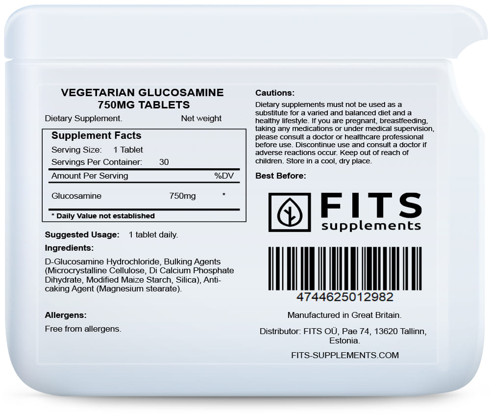 Vegetarische Glucosamin 750 mg Tabletten