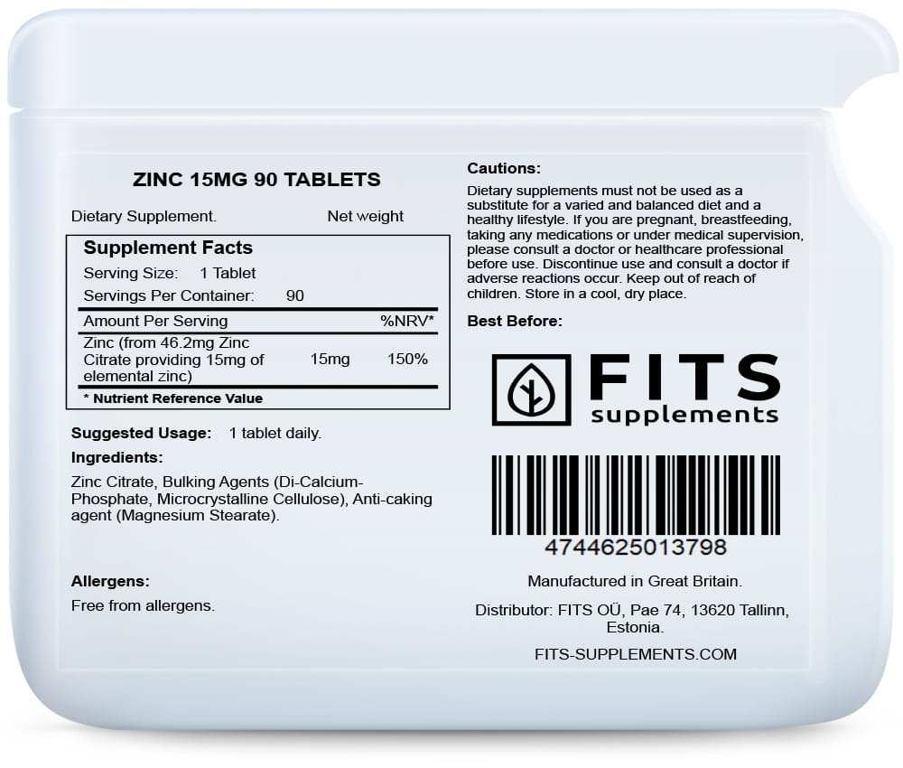 Zink 15mg 90 Tabletten